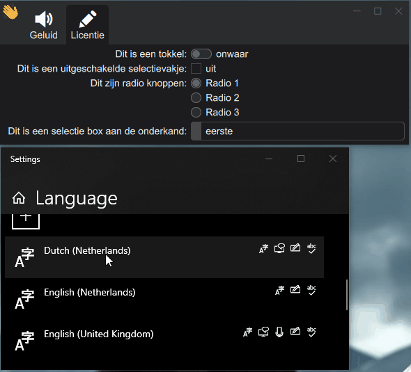 Multiple language support